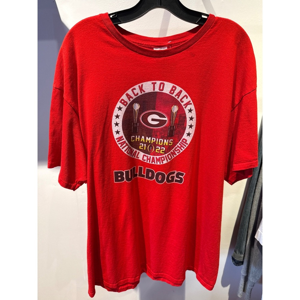 Georgia Bulldogs Back to Back National Champions 21 22 T-Shirt Mens XL Red UGA